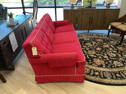 Vintage Mid-Century Sofa w/Ivory Piping
