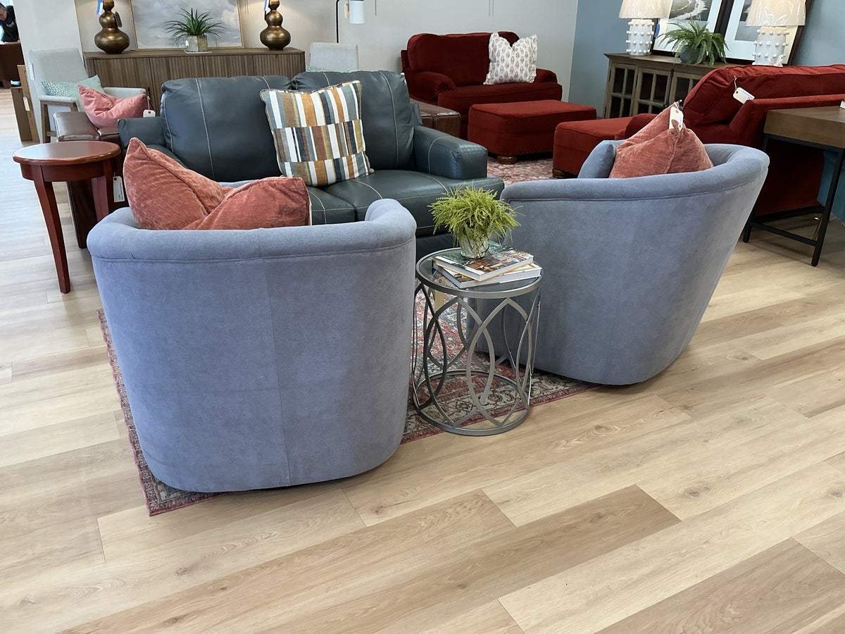 Upholstered Button-Tufted Barrel Accent Chair