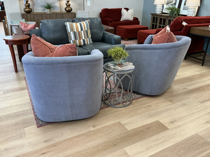 Upholstered Button-Tufted Barrel Accent Chair