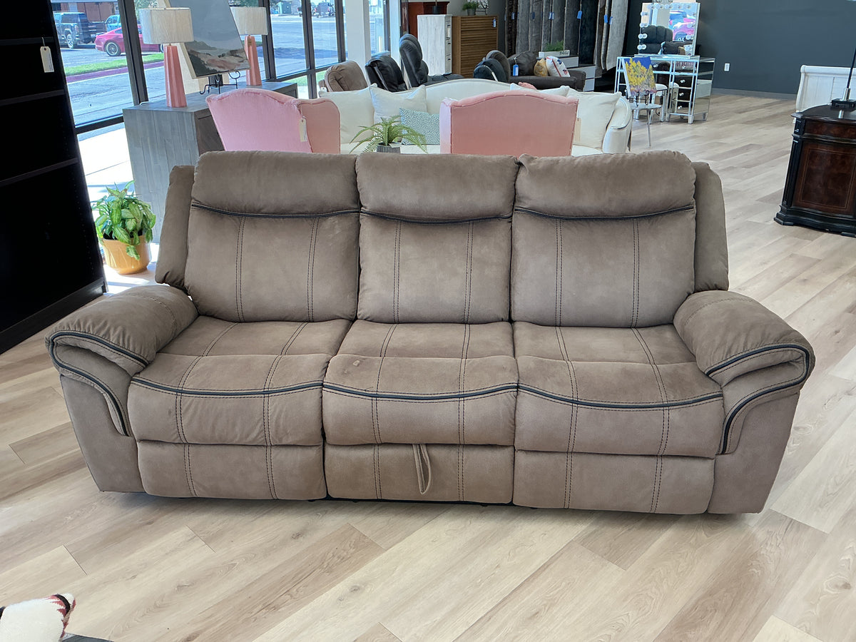Tasso Motion Manual w/ 2 Recliners  w/Storage & USB