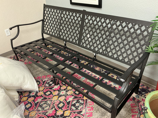 76” Wide Metal Outdoor Patio Sofa
