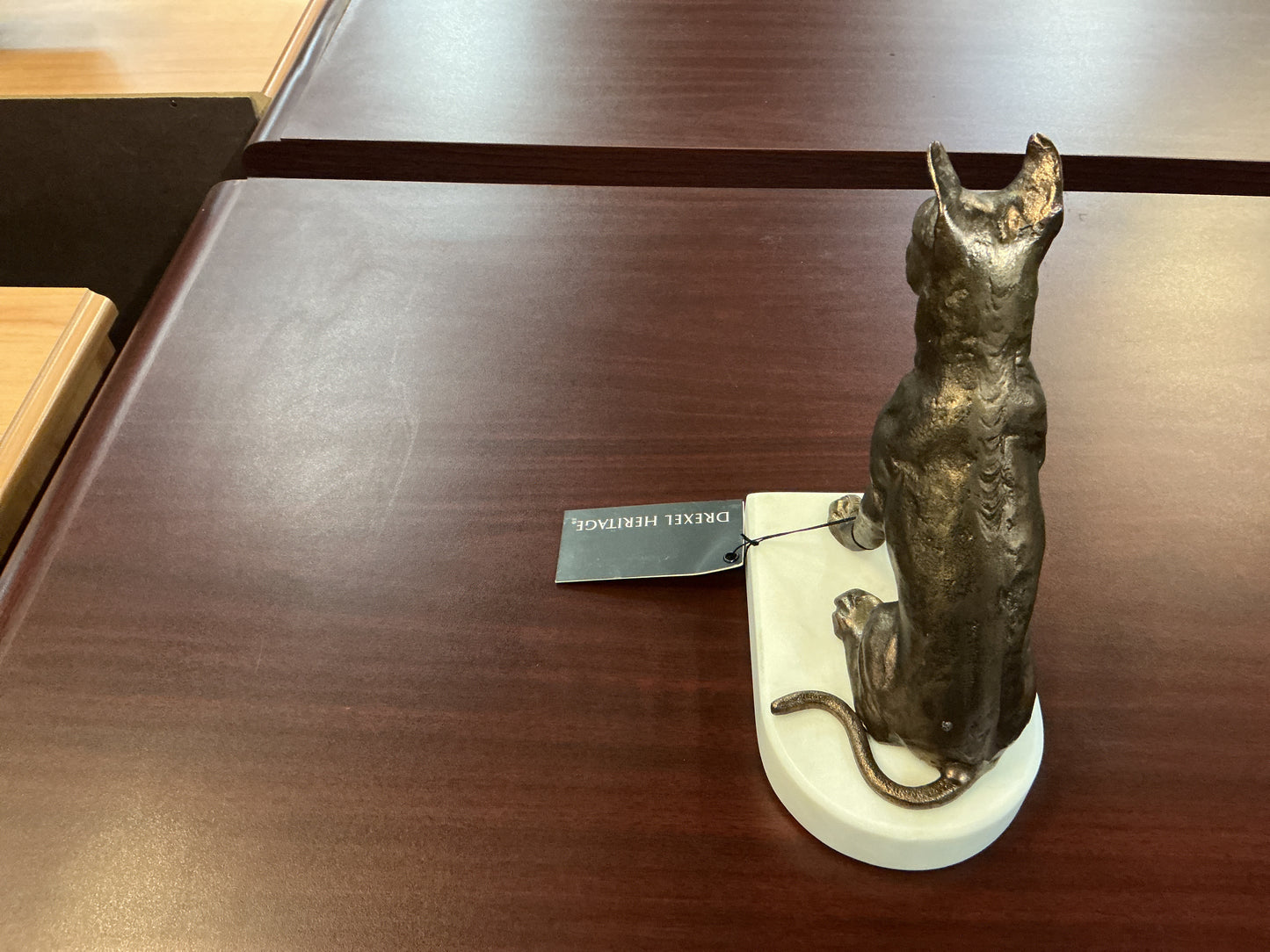 Bronze Great Dane Bookend on Marble Base