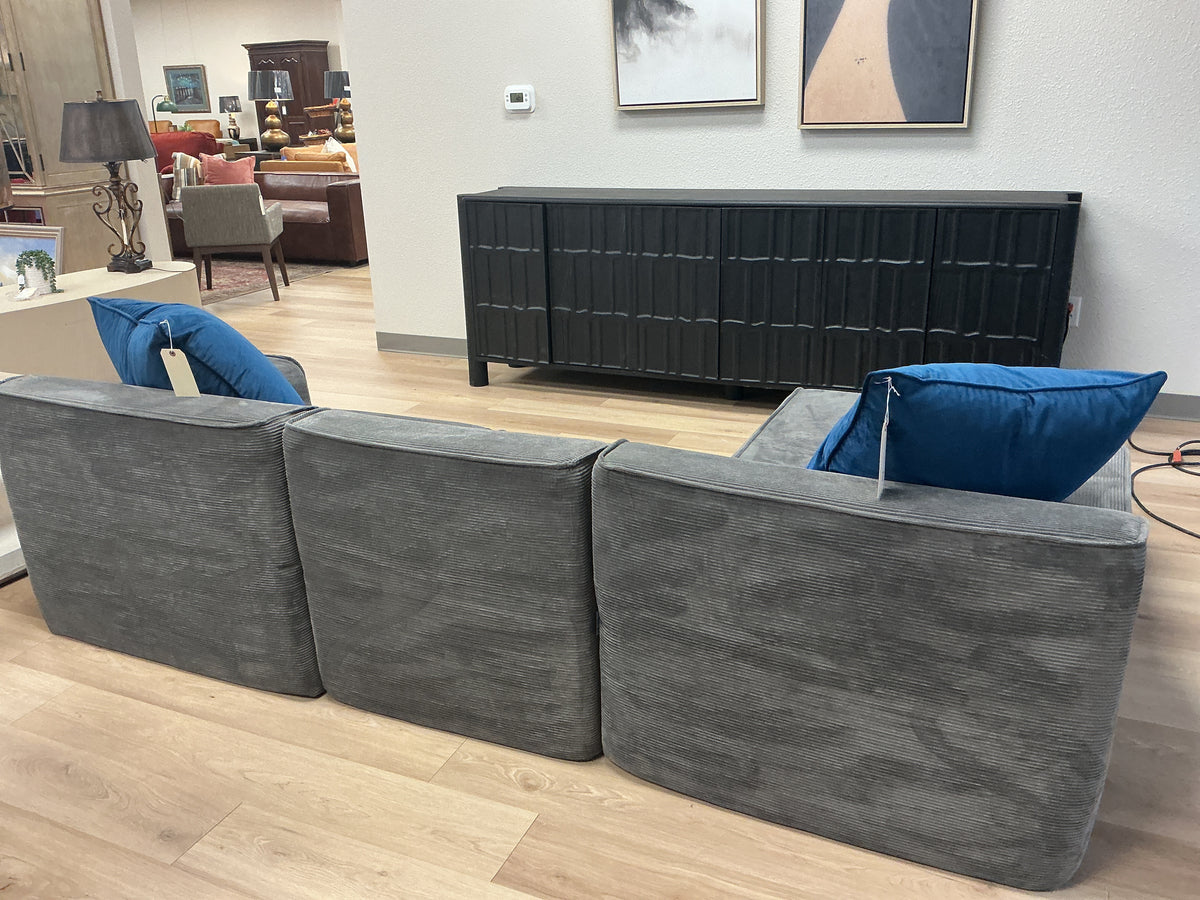 Modular 3 Pc Corduroy Chaise Sectional