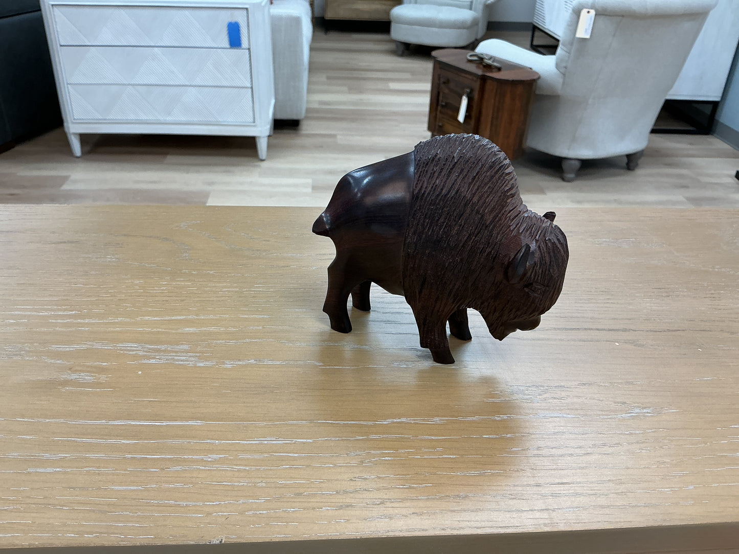 Hand Carved Ironwood Buffalo
