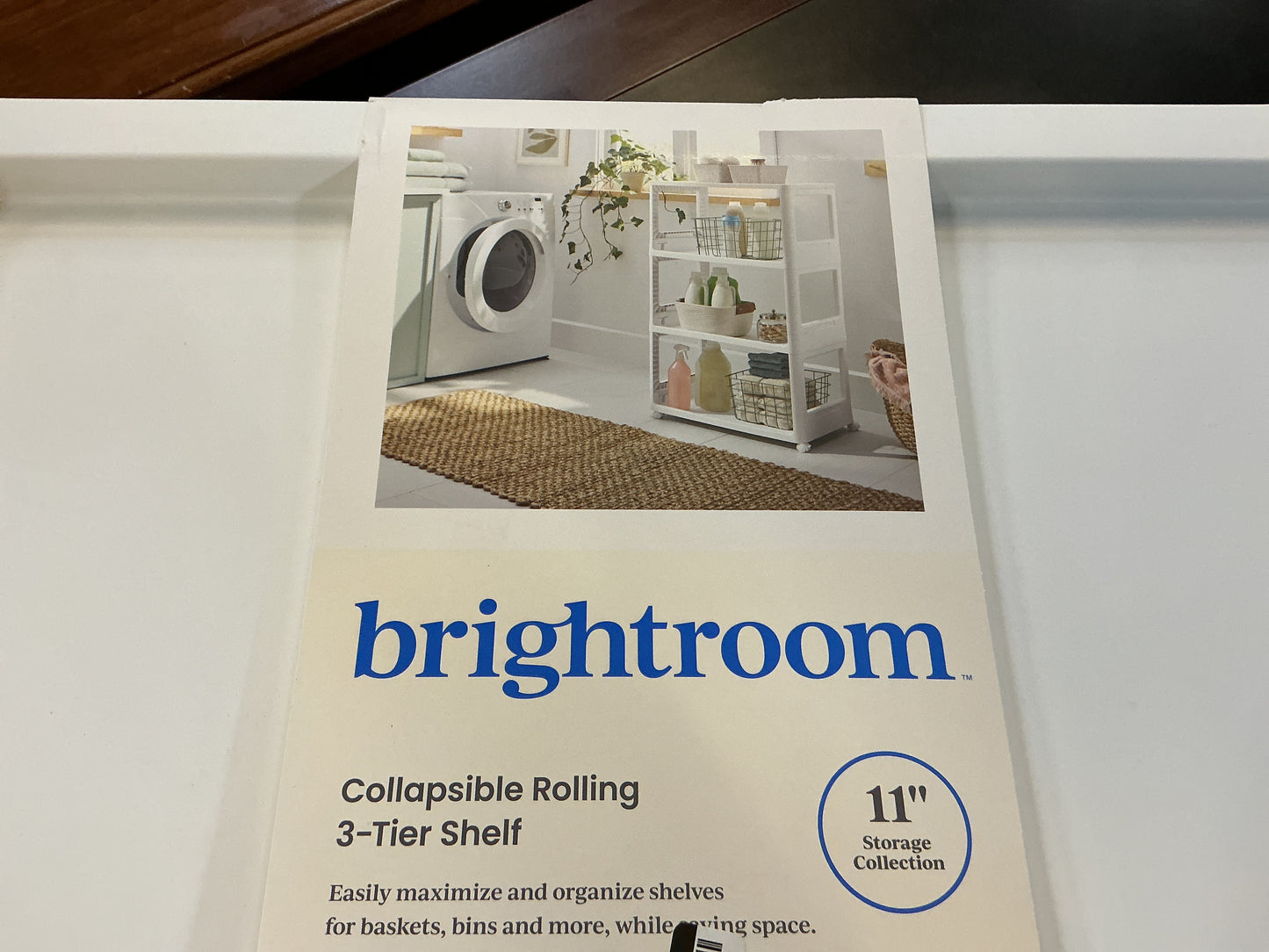 Rolling Collapsible 3 Tier Shelf