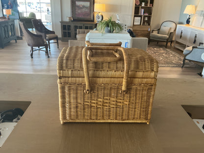 Vintage Rattan Woven Wicker Basket