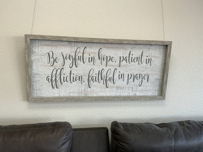 Bible Verse Wall Art Romans 12:12