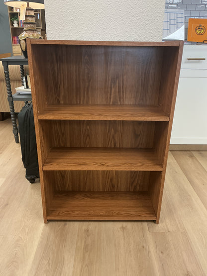 Compact 3-Shelf Wooden Bookcase