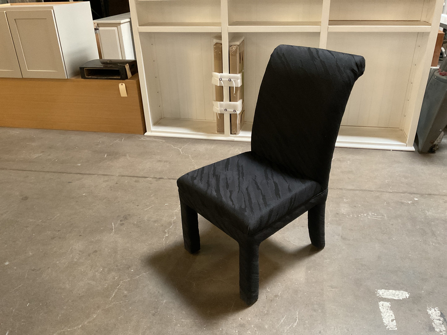Black Rolled Back Parson Chair