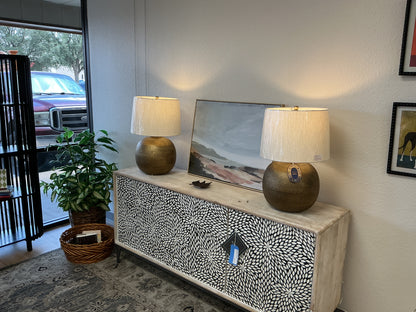 Handcrafted Textured Metal Sphere Lamp