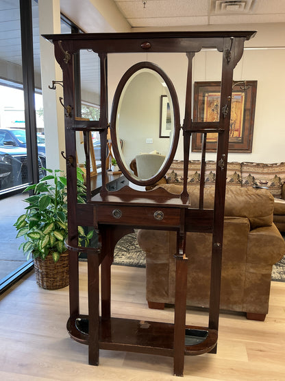 Vintage Hall Tree w/Mirror