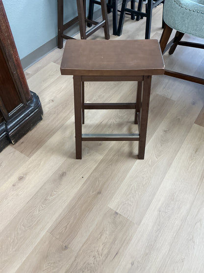 24” Brown Wood Backless Counter Stool