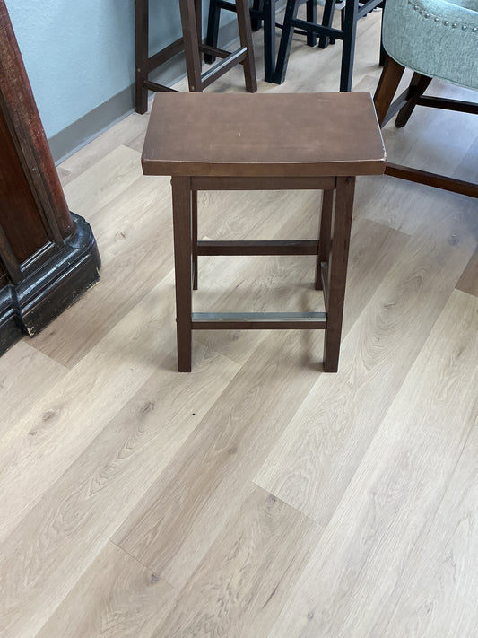 24” Brown Wood Backless Counter Stool