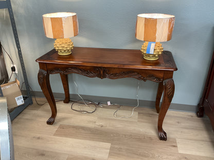 Carved Wood Console Table