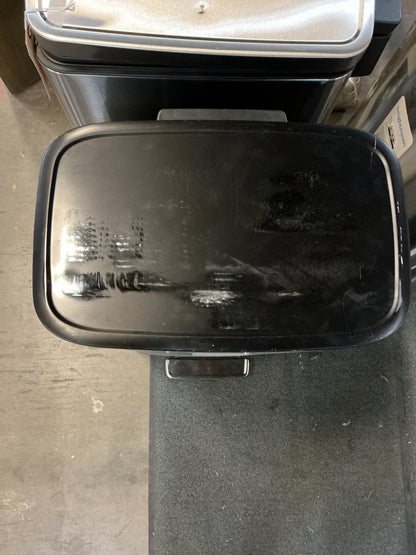 45L Rectangular Black Stainless Step Trash Can