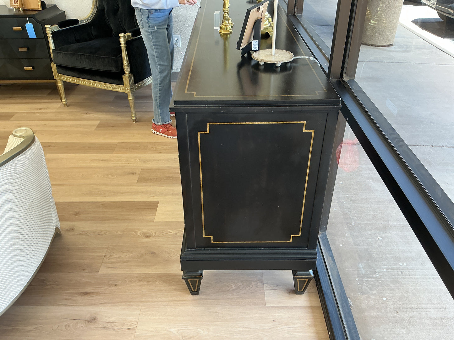 Lillian August Mahogany Wood Buffet with Locking Cabinet
