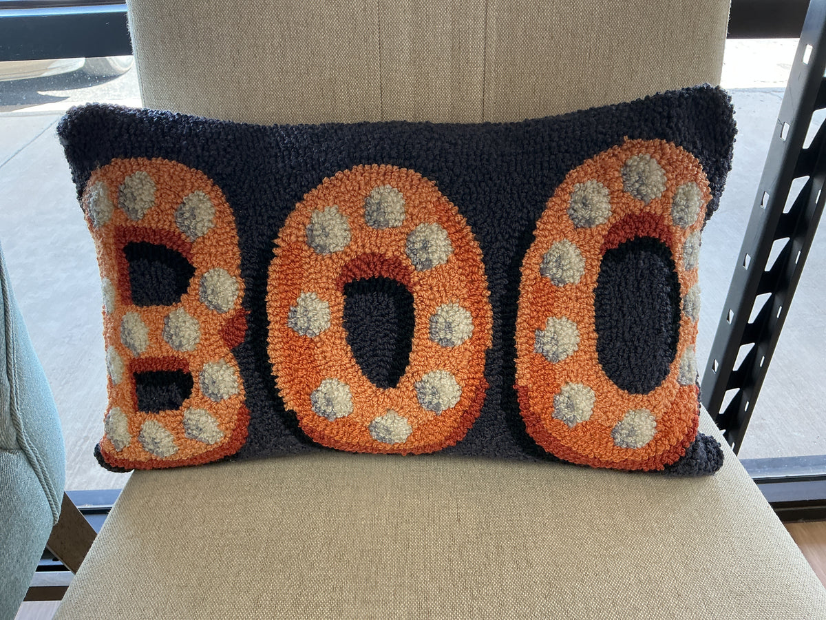 “BOO” Hooked Pillow