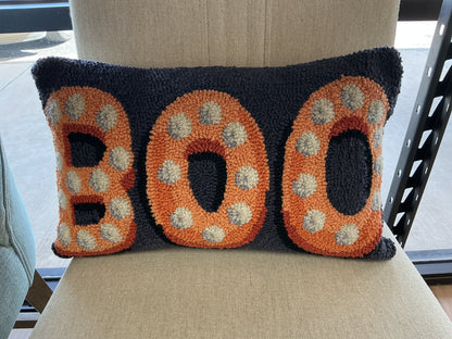 “BOO” Hooked Pillow