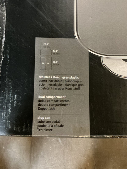 SimpleHuman 58L Dual Compartment Recycling Step Trash Can