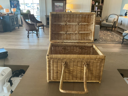 Vintage Rattan Woven Wicker Basket