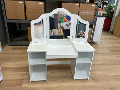 White Wooden Kids Vanity Table