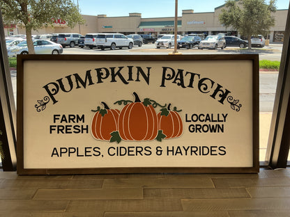 “Pumpkin Patch” Wooden Framed Sign