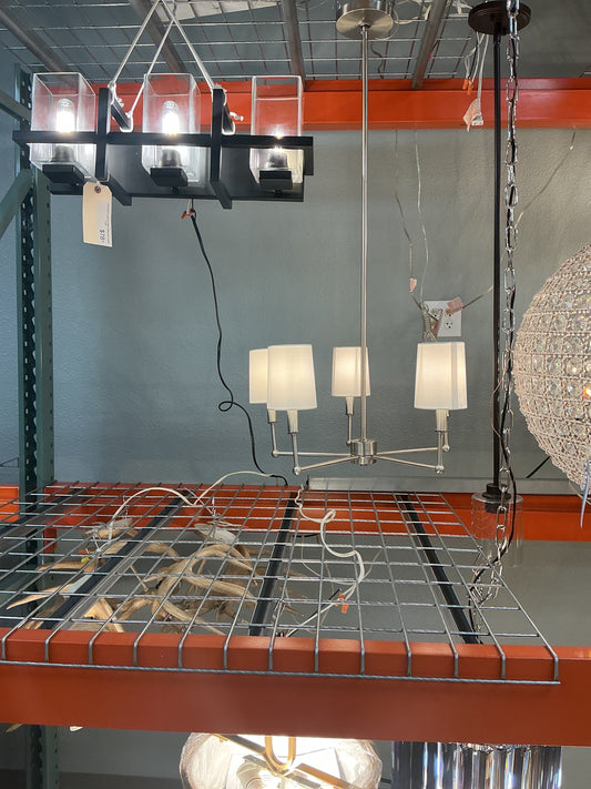 5-Light Nickel Chandelier Ceiling Light