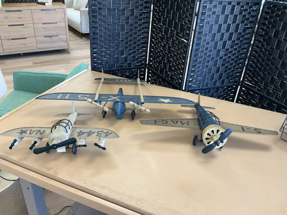 Restoration Hardware Vintage Style Metal Airplane (Blue)