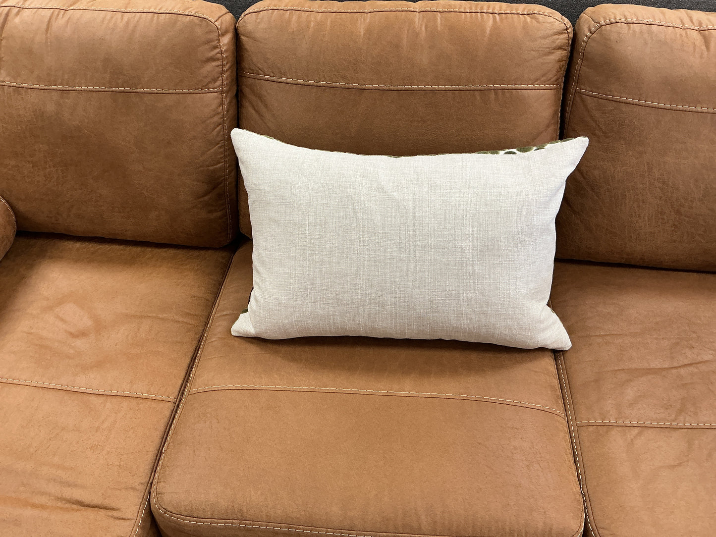 Peridot Linen Lumbar Pillow w/Velvet Accents