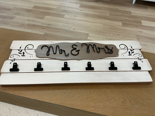 “Mr. & Mrs.” Wood Photo Clipboard