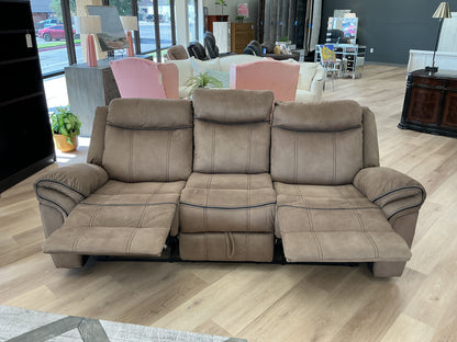 Tasso Motion Manual w/ 2 Recliners  w/Storage & USB