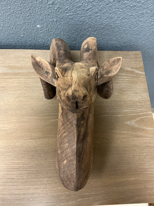 Wooden Ram Sculpture