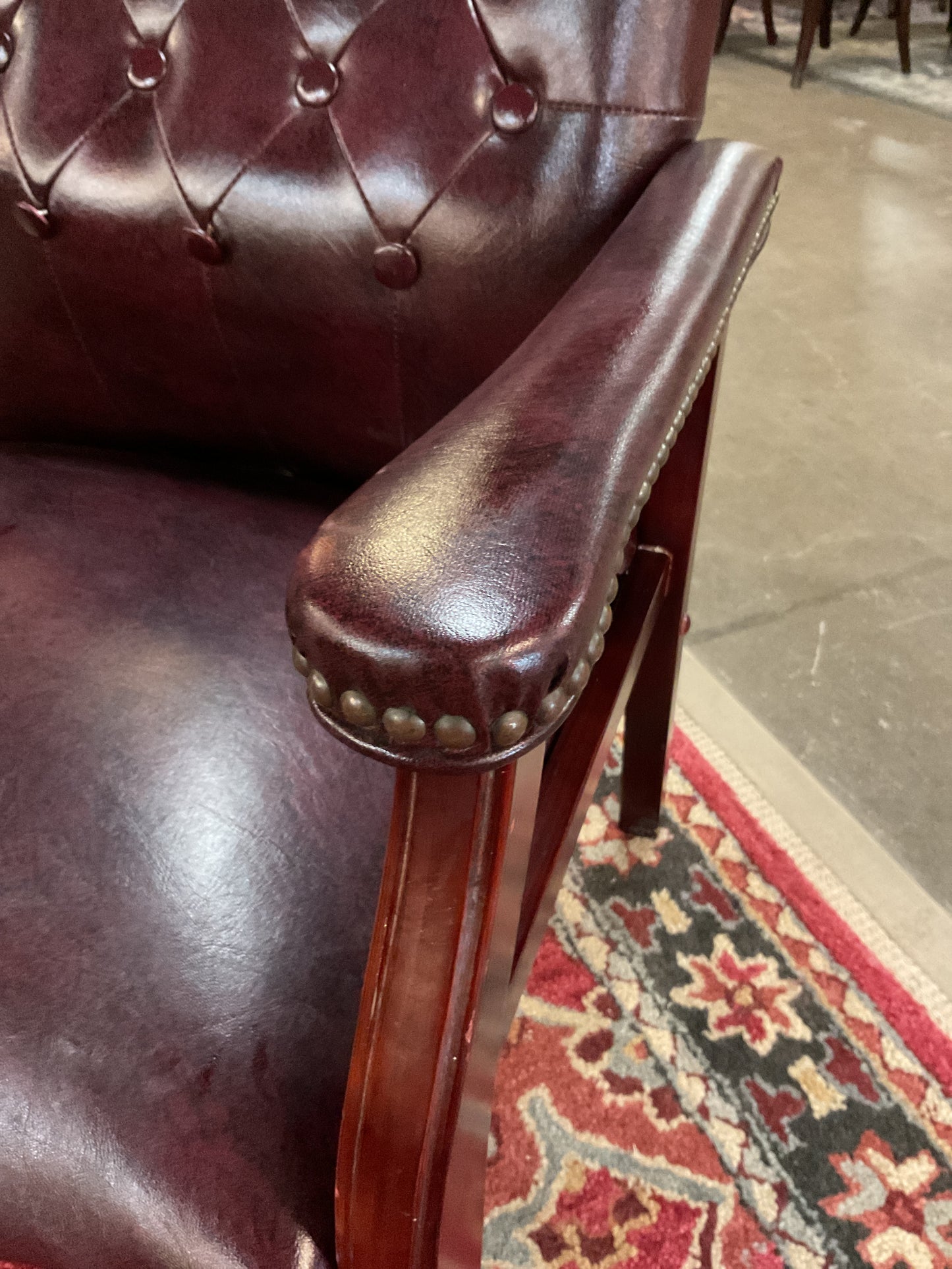 Faux Leather Tufted Armchair