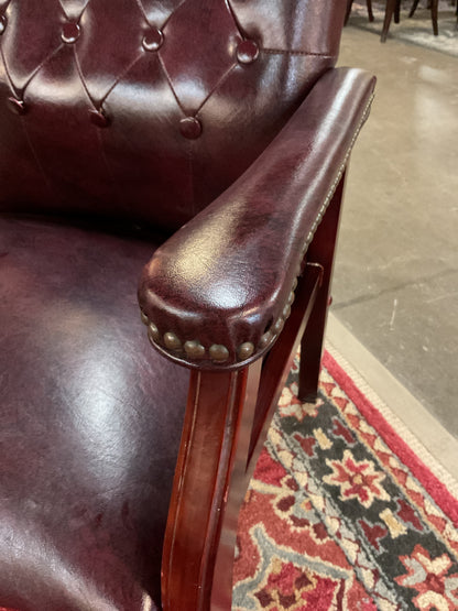 Faux Leather Tufted Armchair