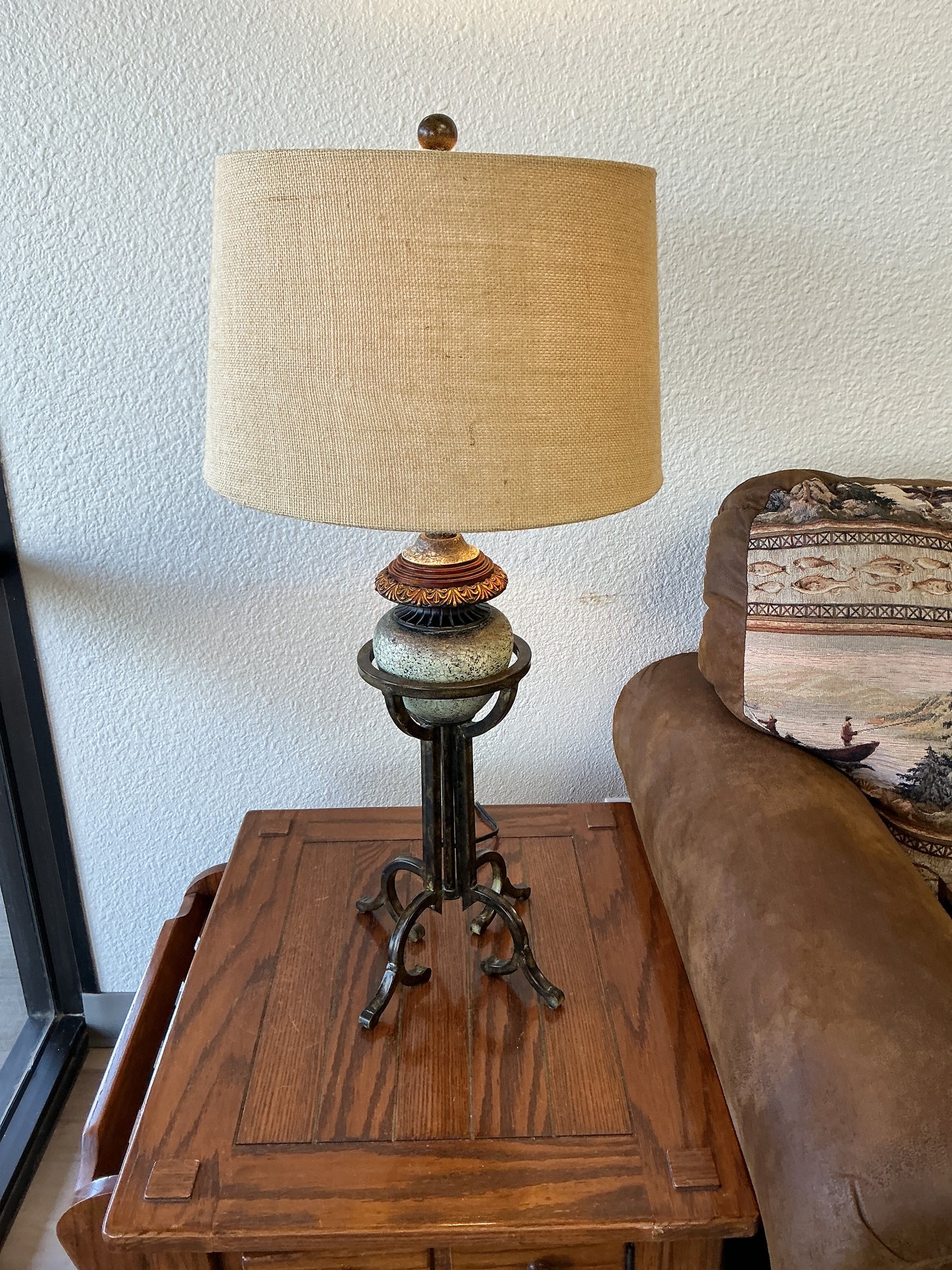 Resin Table Lamp w/ Metal Tripod
