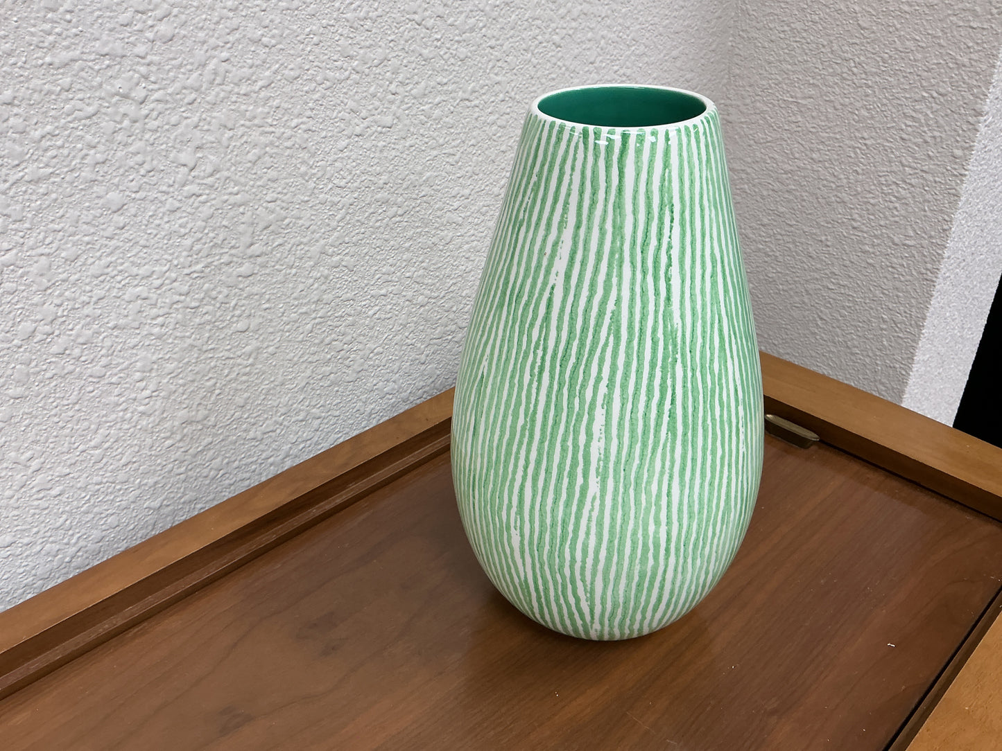 Glazed Striped Ceramic Vase