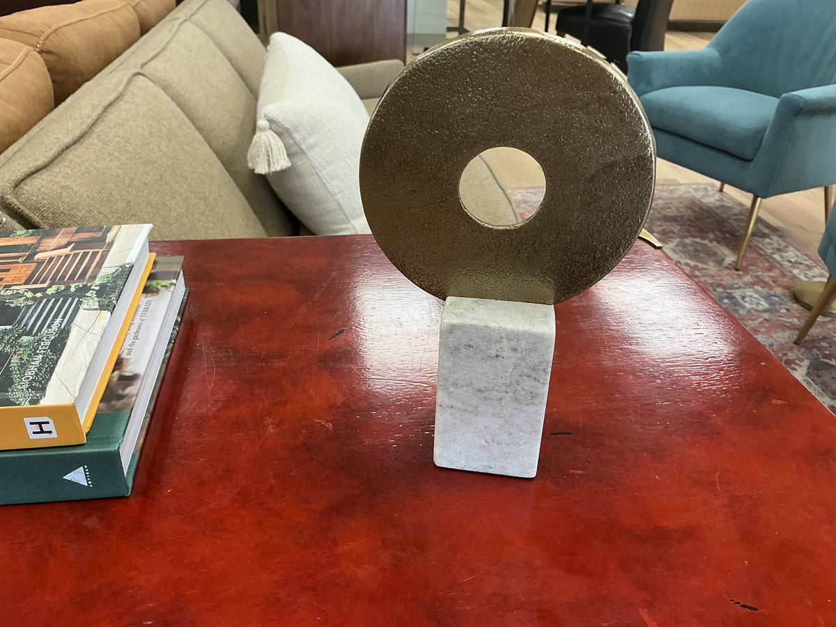 Metal Medallion w/Faux Stone Figure