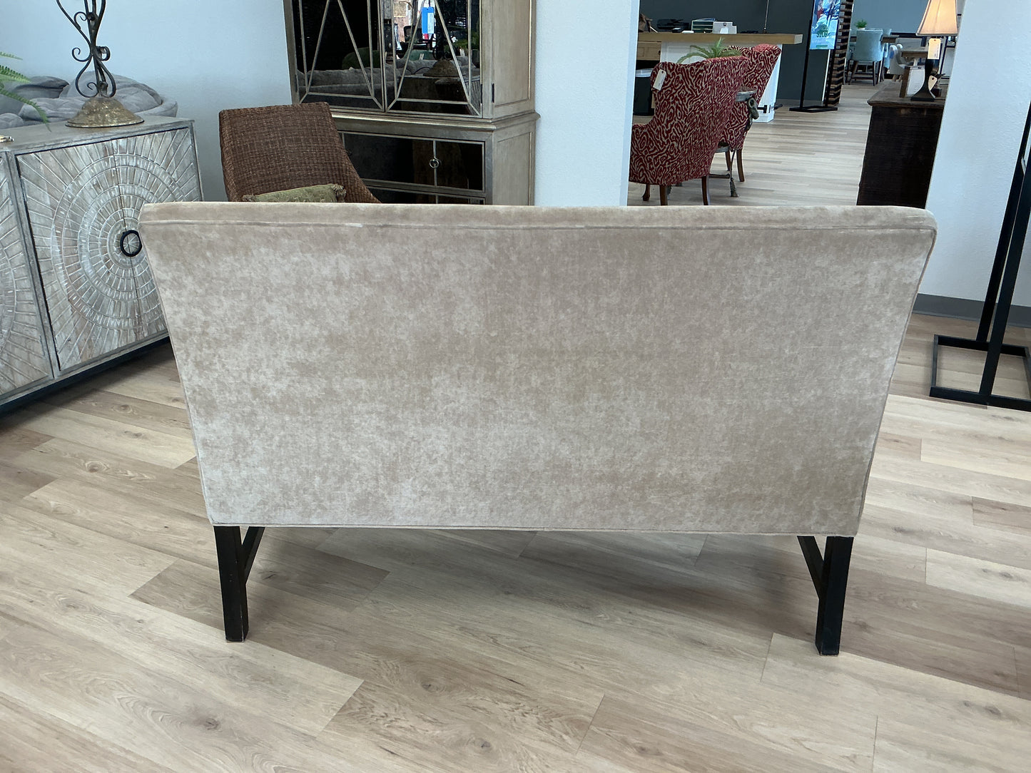 High Back Upholstered Dining Bench