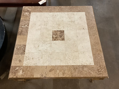 Wrought Iron Coffee Table w/Marble Top