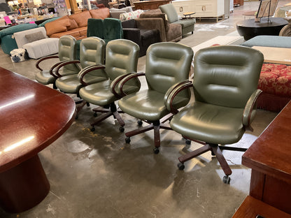 Green Adjustable Leather Office Chair