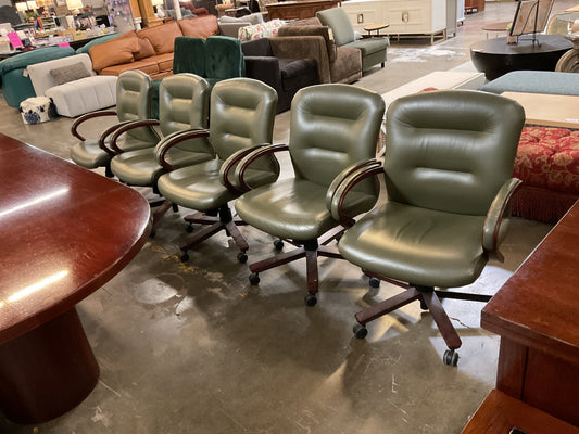 Green Adjustable Leather Office Chair