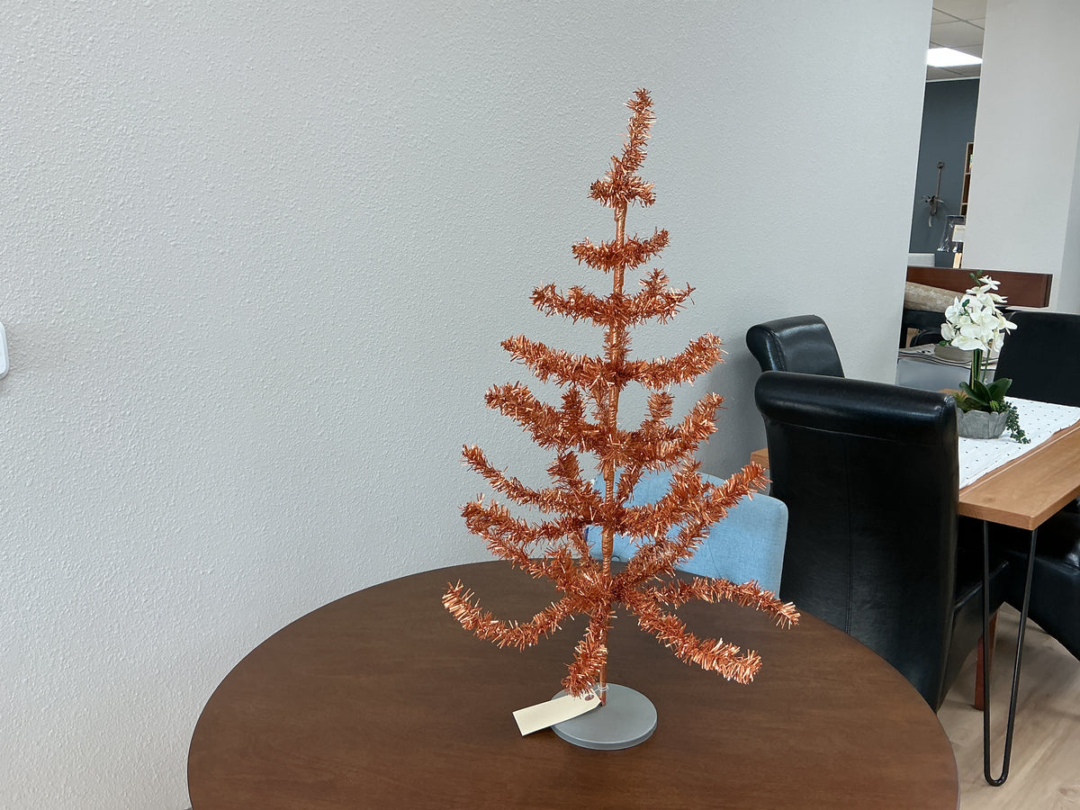 Orange Tinsel Holiday Tree