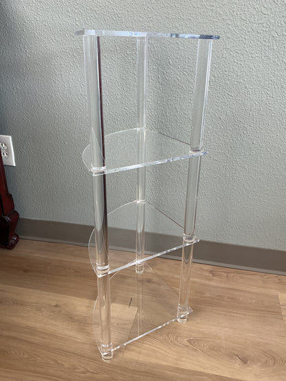 Modern 3-Tier Clear Acrylic Corner Shelf
