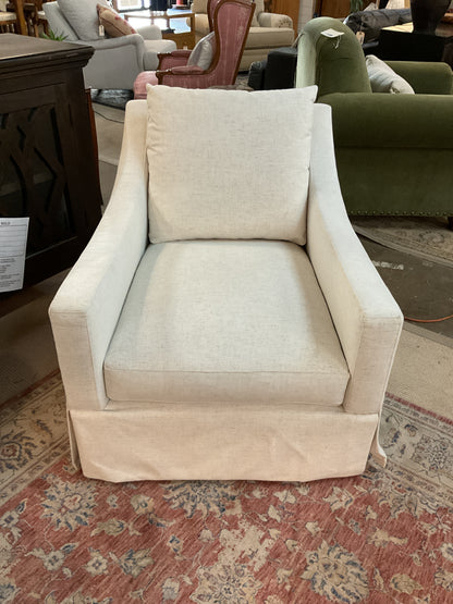 Grace Slipcovered Swivel Armchair