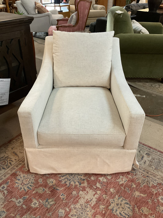 Grace Slipcovered Swivel Armchair