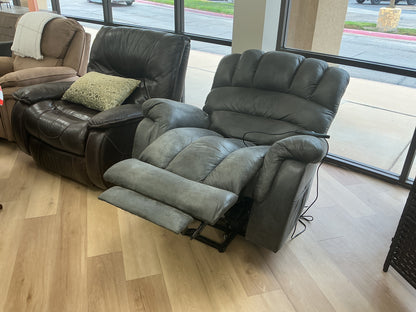 Oversized Grey Power Lift Massage Recliner