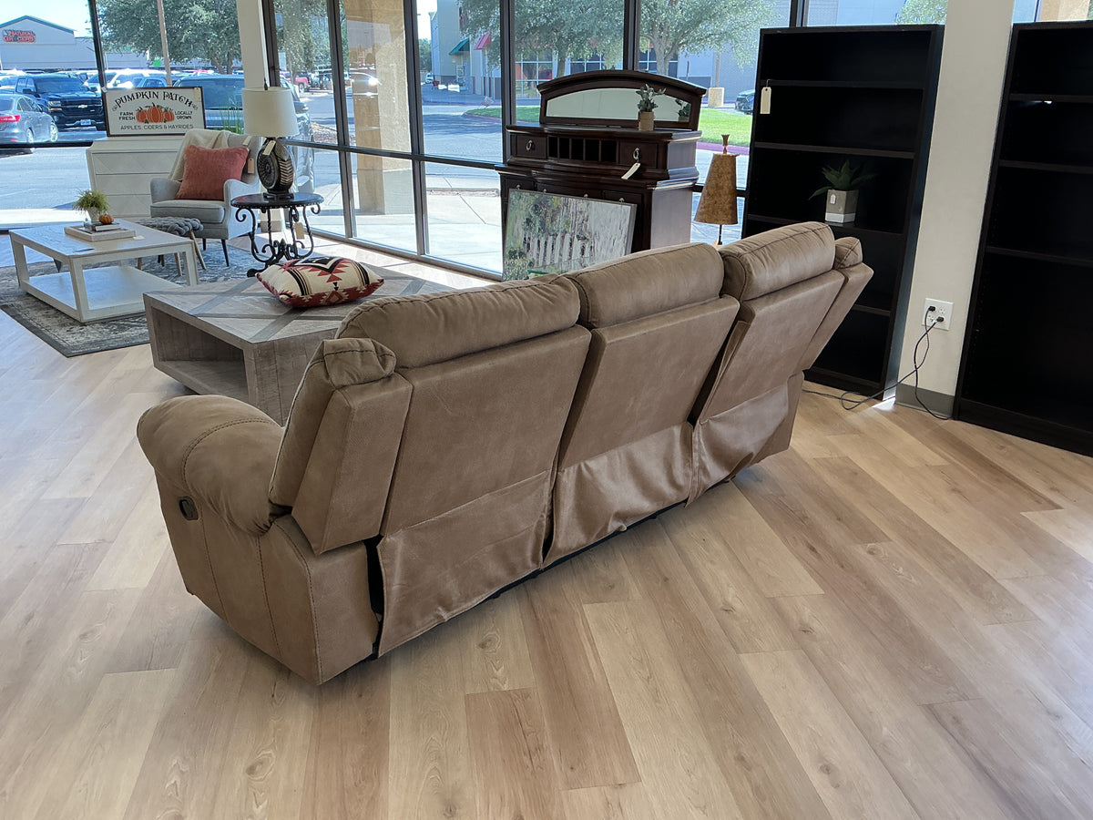 Tasso Motion Manual w/ 2 Recliners  w/Storage & USB