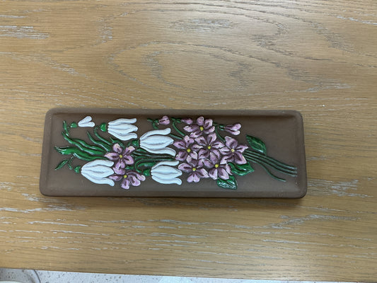 Tekt Ceramic Purple Flowers wall Tile Decor