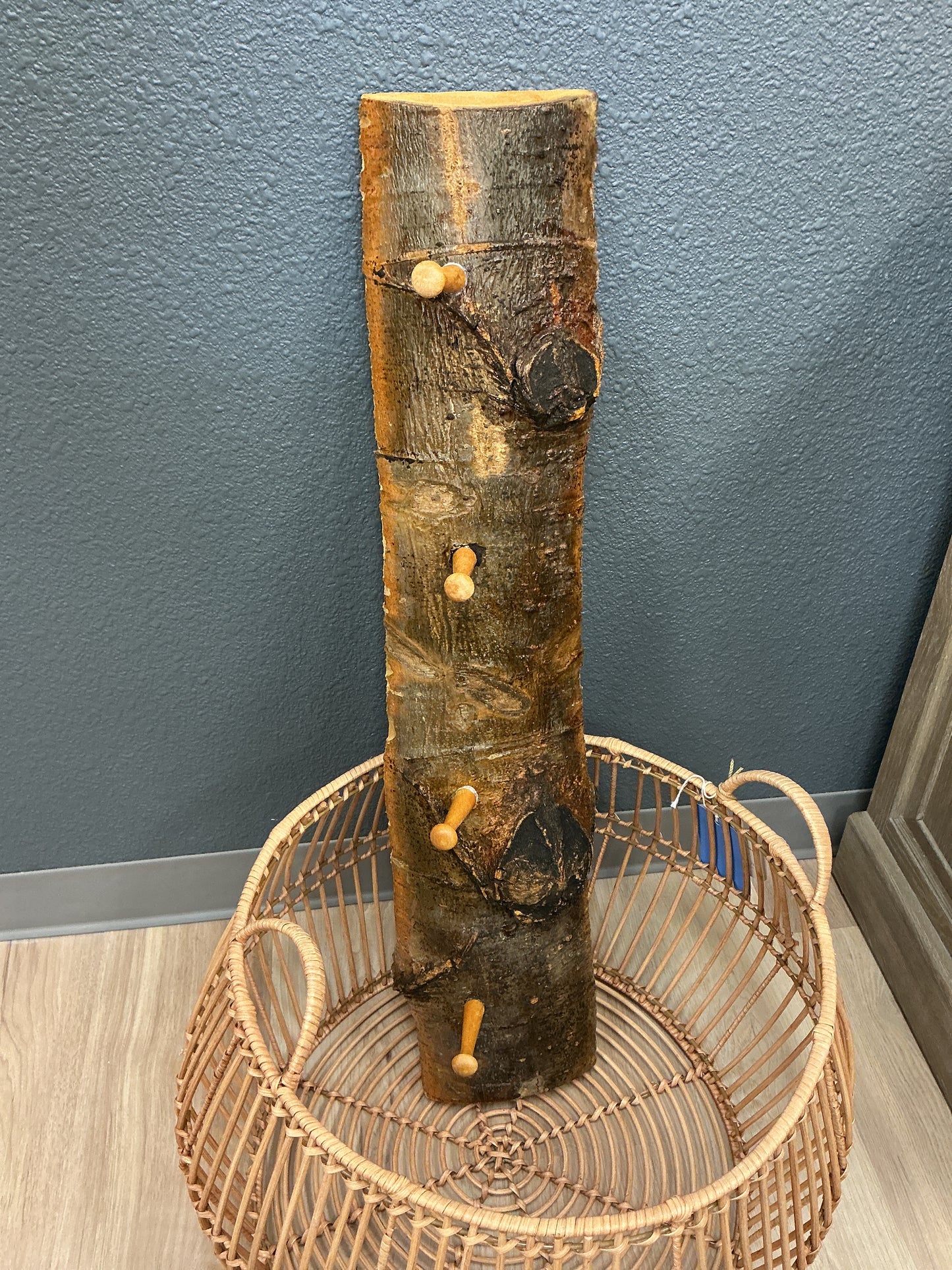 Bark Wood Coat Rack
