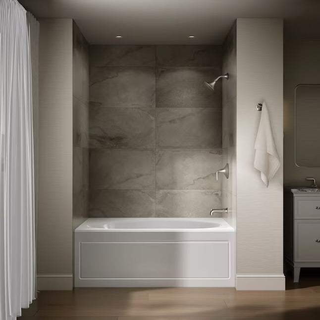 Kohler Windward 60” White Acrylic Alcove Soaking Bathtub